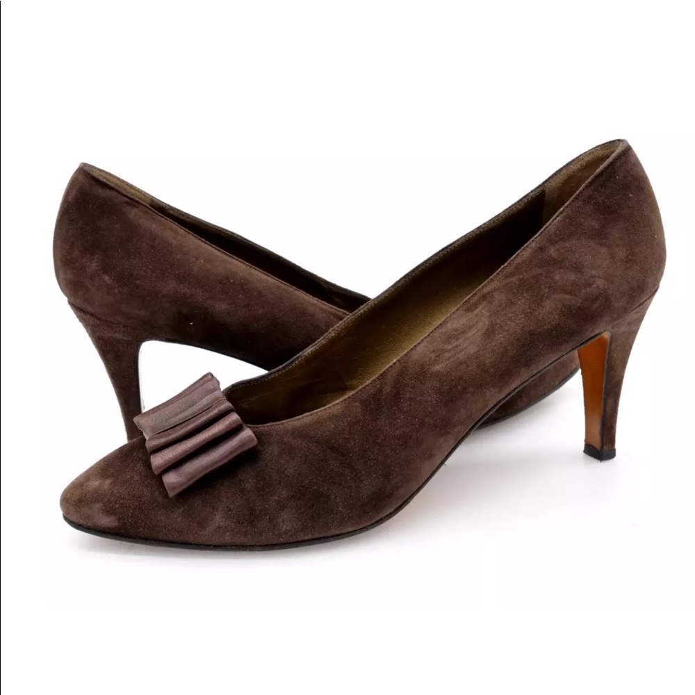 Yves Saint Laurent Womens 9 Brown Leather Pumps